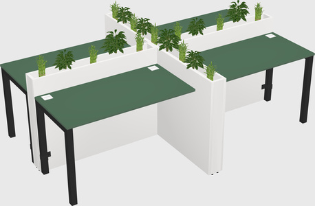 Rectangular shared desk