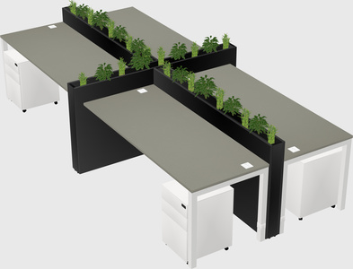 Rectangular shared desk
