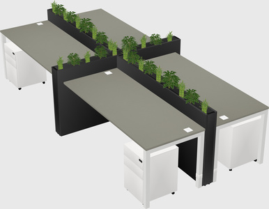 Rectangular shared desk