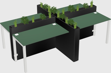 Rectangular shared desk