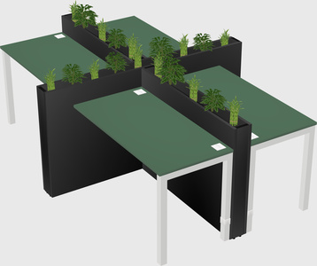 Rectangular shared desk