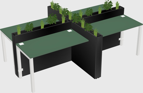 Rectangular shared desk