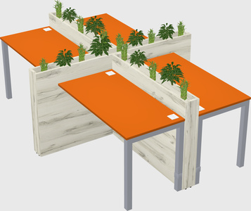 Rectangular shared desk
