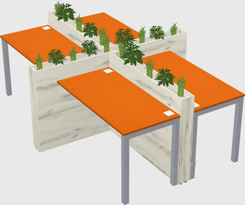Rectangular shared desk