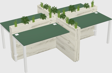 Rectangular shared desk