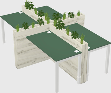 Rectangular shared desk