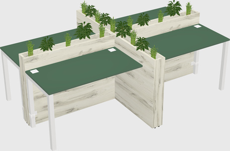 Rectangular shared desk