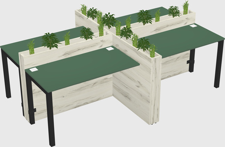 Rectangular shared desk