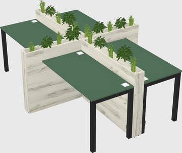 Rectangular shared desk