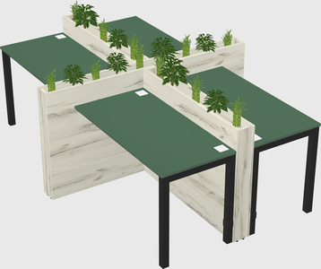Rectangular shared desk