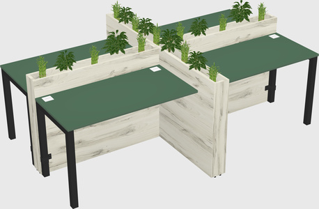 Rectangular shared desk