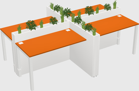 Rectangular shared desk