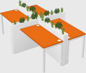 Rectangular shared desk