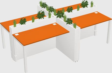 Rectangular shared desk
