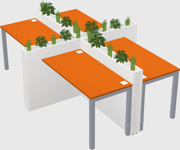 Rectangular shared desk