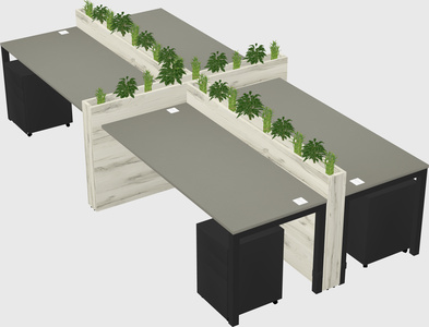Rectangular shared desk
