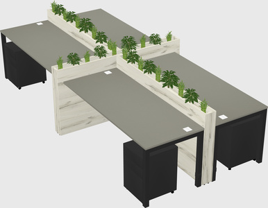 Rectangular shared desk