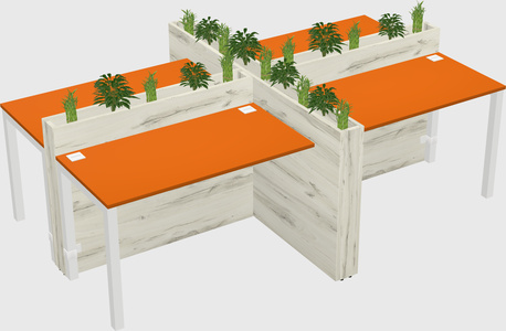 Rectangular shared desk