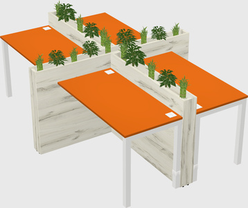 Rectangular shared desk