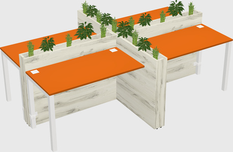 Rectangular shared desk