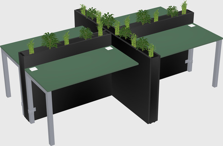Rectangular shared desk