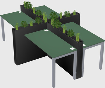 Rectangular shared desk