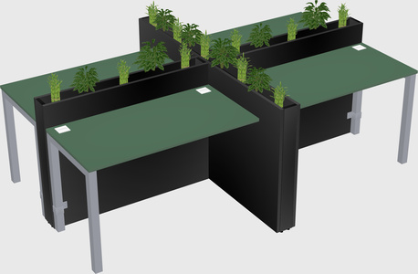 Rectangular shared desk