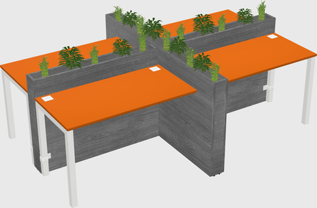Rectangular shared desk