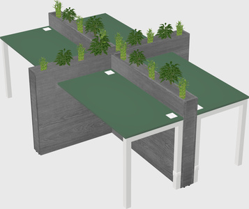 Rectangular shared desk