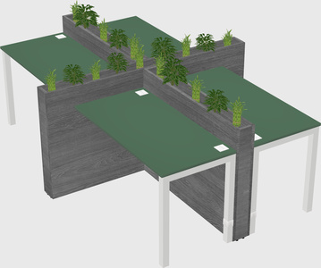 Rectangular shared desk
