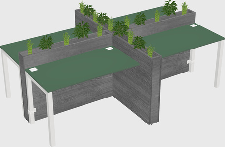 Rectangular shared desk