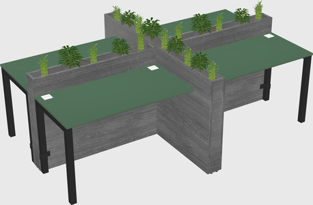 Rectangular shared desk