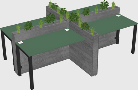 Rectangular shared desk