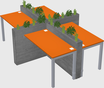 Rectangular shared desk