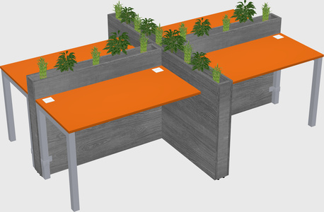 Rectangular shared desk
