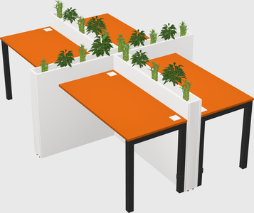 Rectangular shared desk