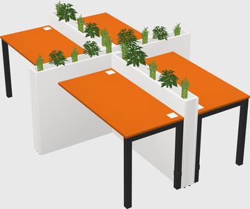 Rectangular shared desk