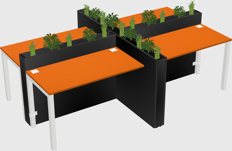 Rectangular shared desk