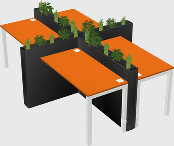Rectangular shared desk
