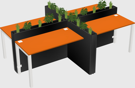 Rectangular shared desk