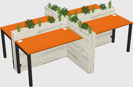 Rectangular shared desk