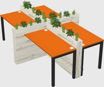 Rectangular shared desk
