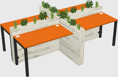 Rectangular shared desk