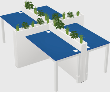 Rectangular shared desk