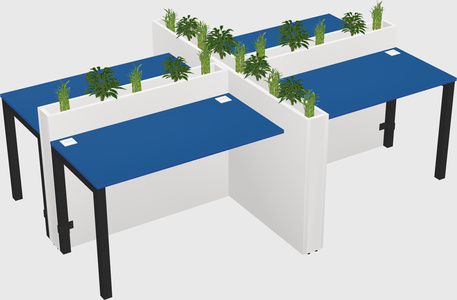 Rectangular shared desk