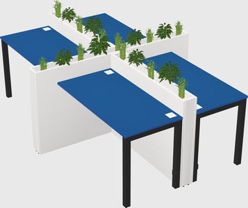 Rectangular shared desk