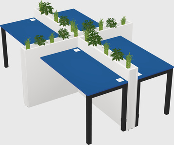 Rectangular shared desk