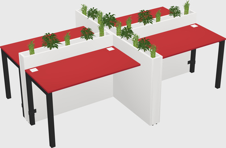 Rectangular shared desk