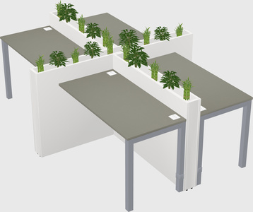 Rectangular shared desk