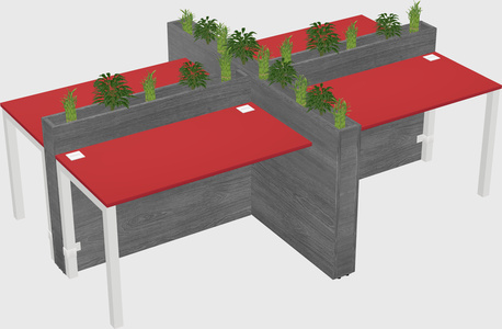 Rectangular shared desk